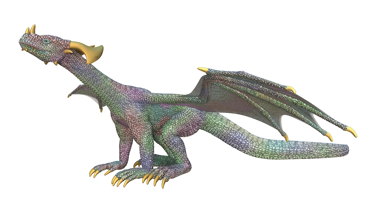 3d rendering fantasy dragon on white