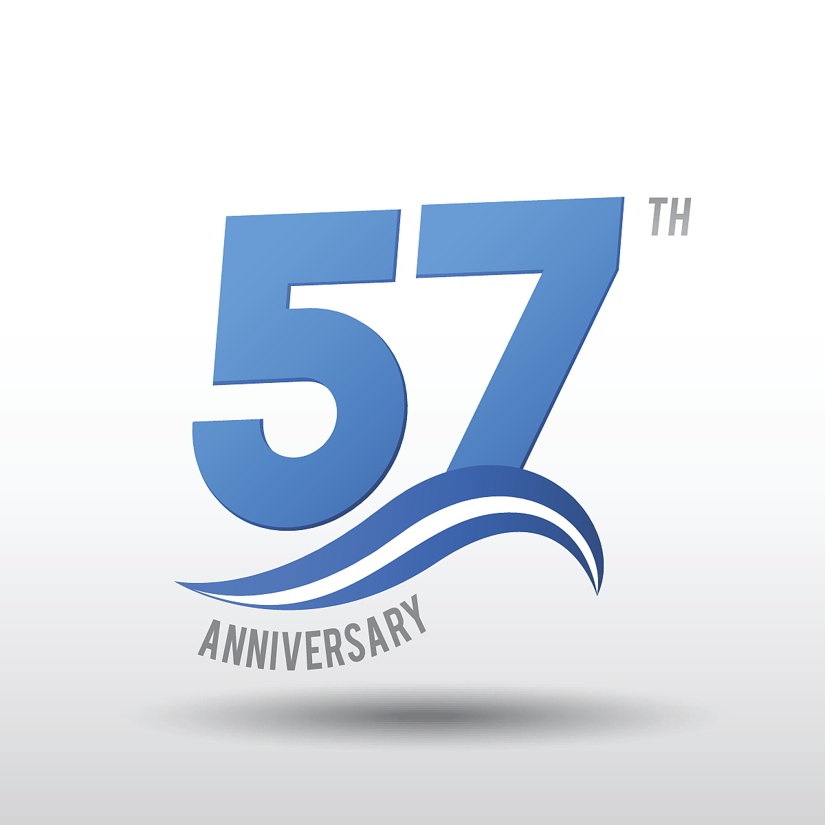 57 years anniversary celebration design icon