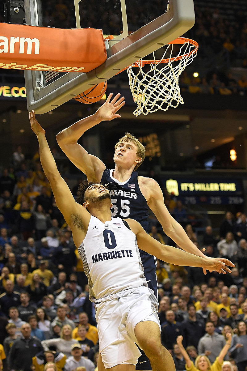milwaukee, wi - december 27:  j.p. macura #55 of the xavier musk