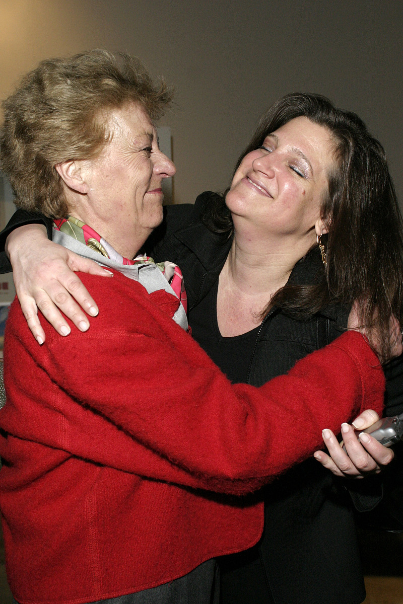 new york - april 22:  monica tilley and lisa smilor pose at the 