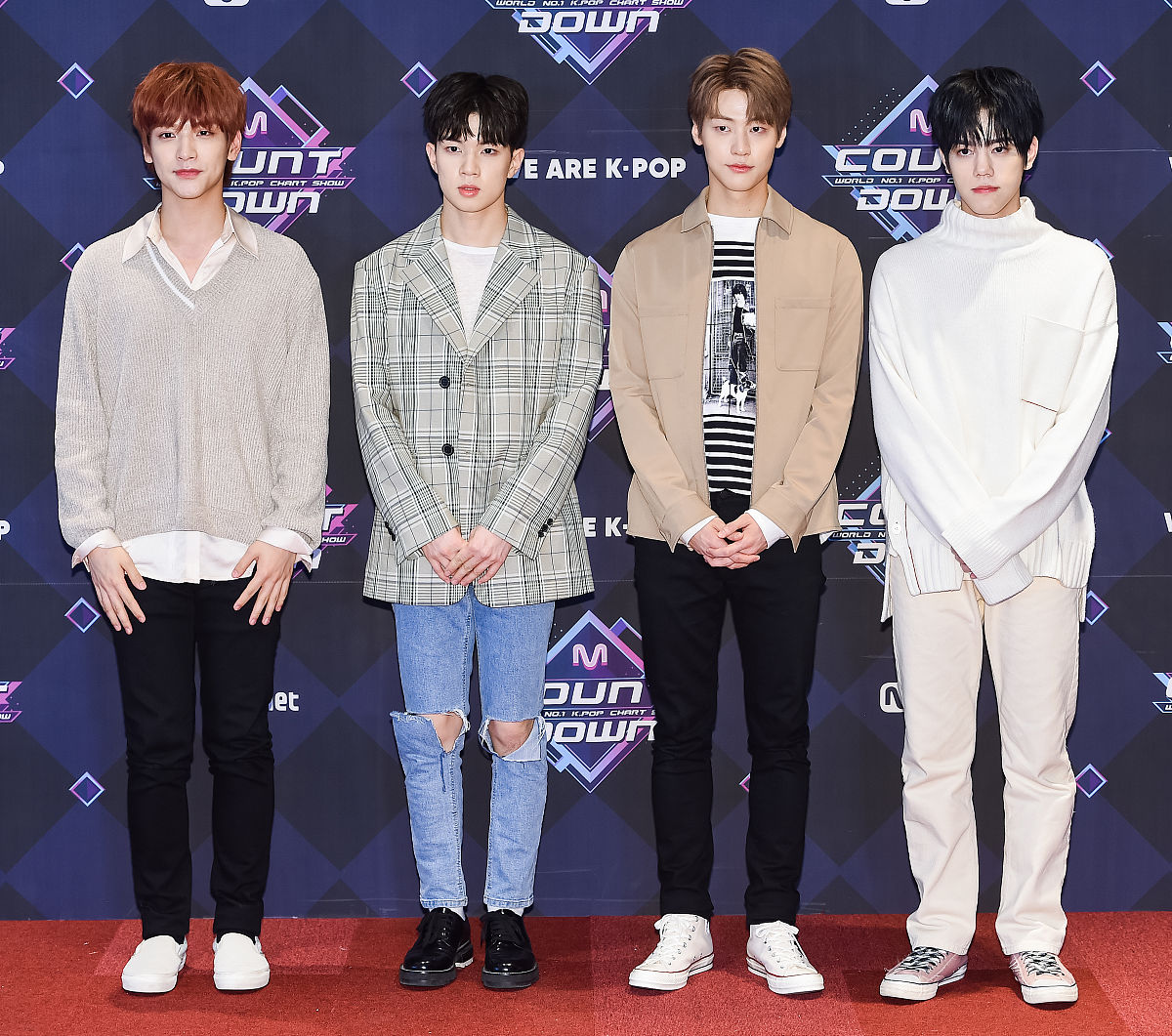 2019年4月25日,首尔,明星参加《m倒计时》节目彩排.n.flying attends 
