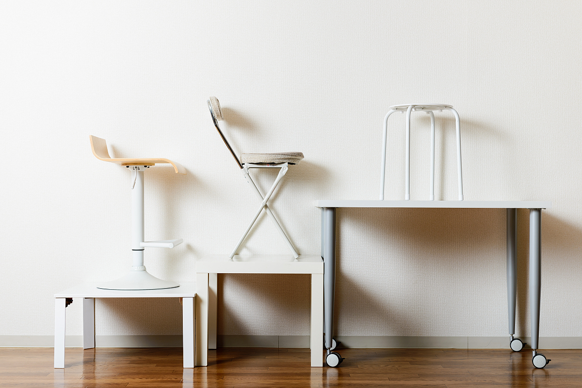 large room and the desk, copy space
