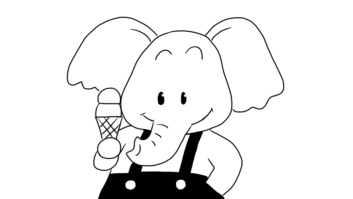 爱吃冰激凌小象儿童亲子简笔画