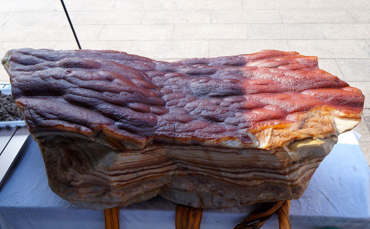 农民从山里挖出一块520斤的“肉石”,被标价38万售卖