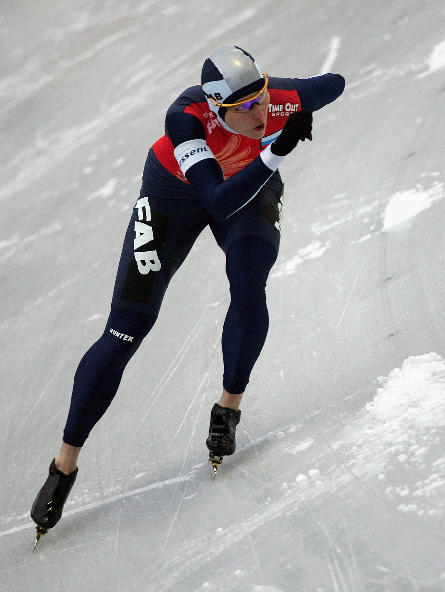 inzell, germany - december 17: svetlana zhurova of russia compet