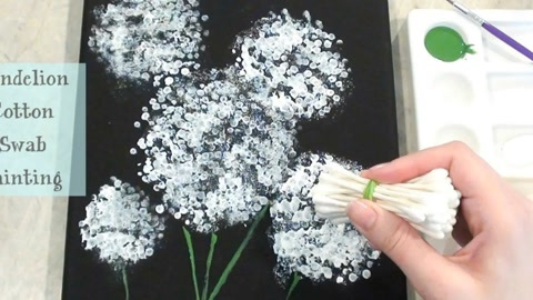 [图]「0-6岁亲子艺术画」棉签画Dandelion Cotton