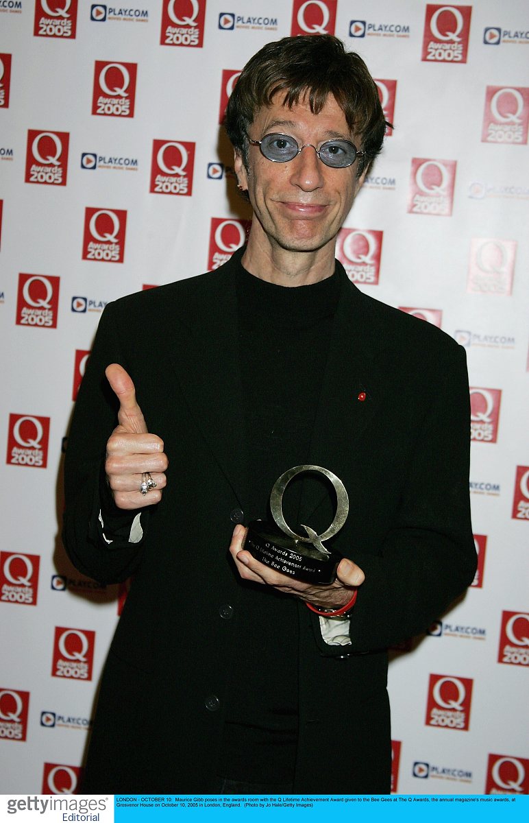 london - october 10:  maurice gibb poses in the awards room with