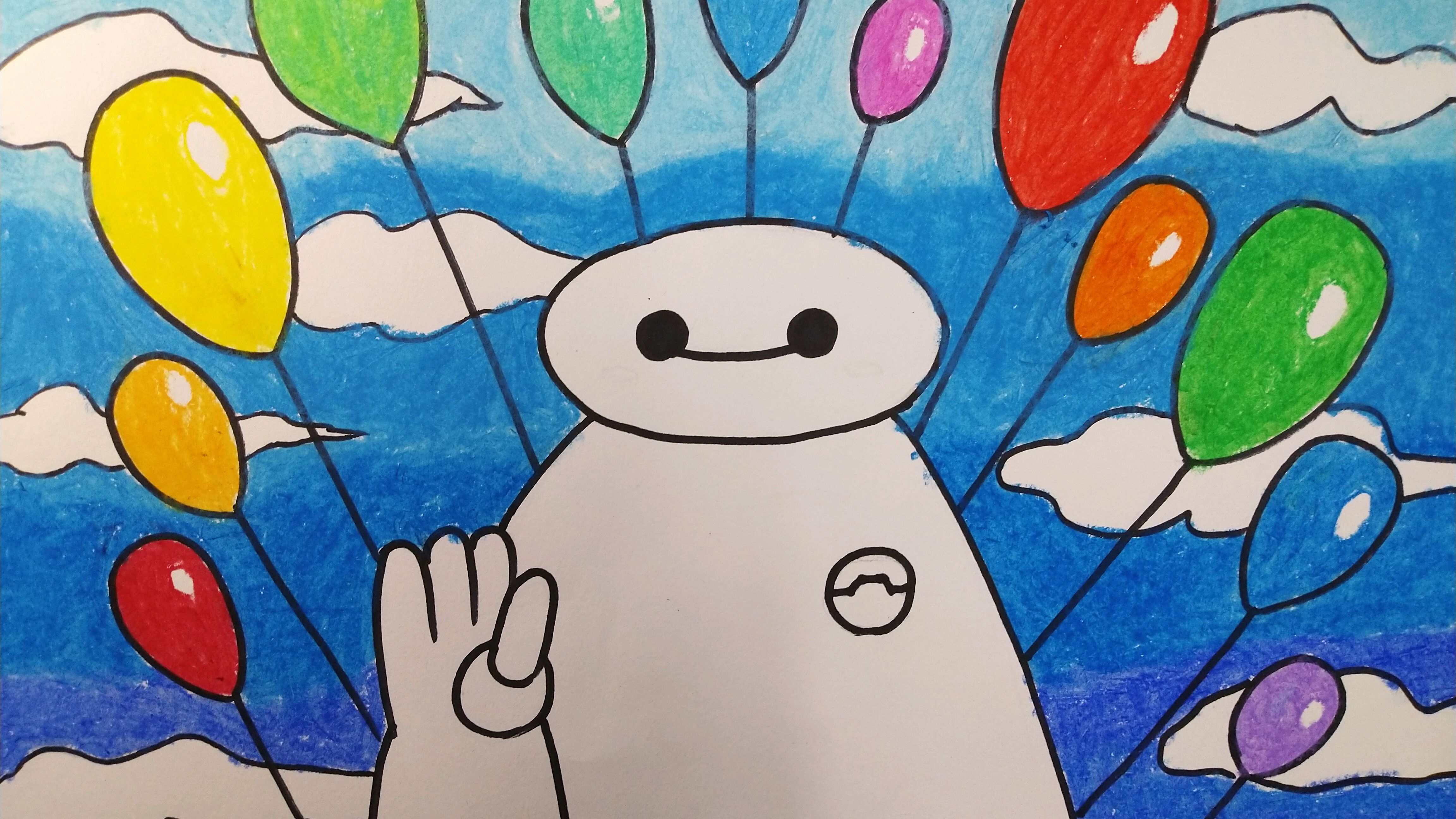 儿童画超能陆战队大白绘画教程