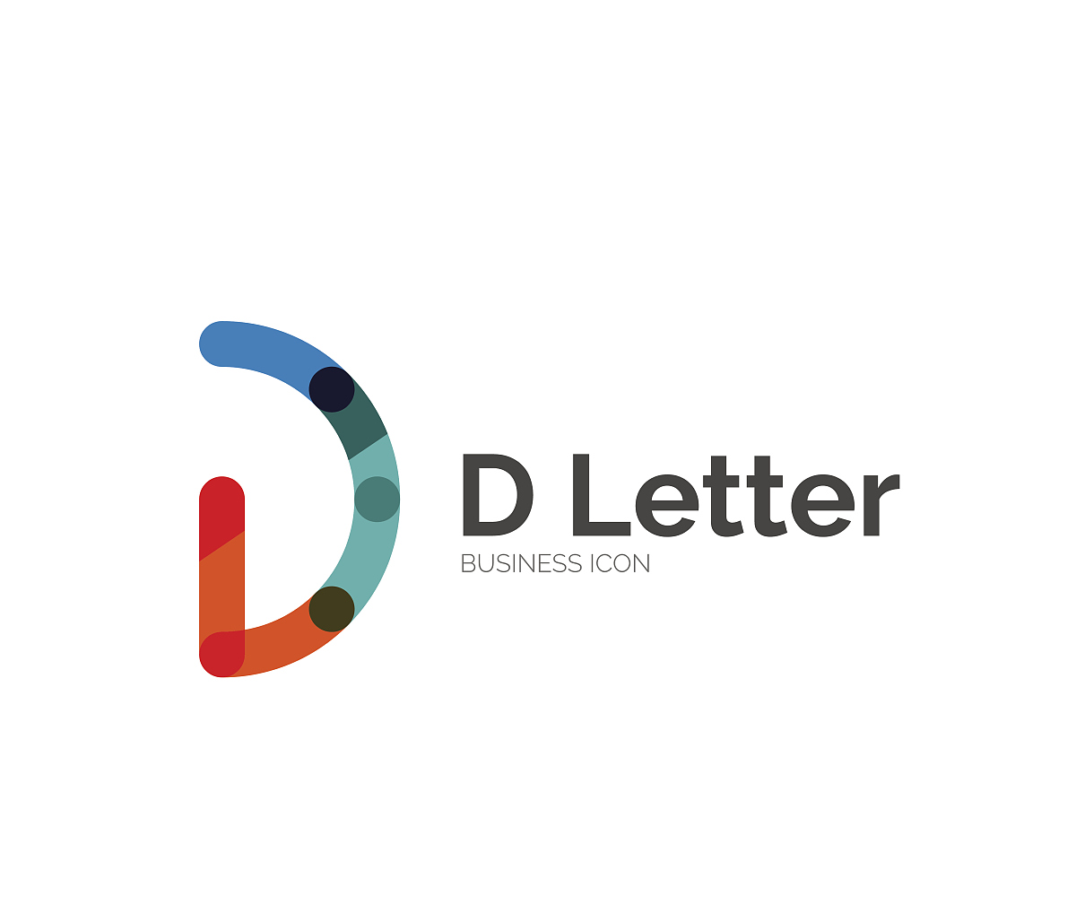 d letter icon, minimal line design