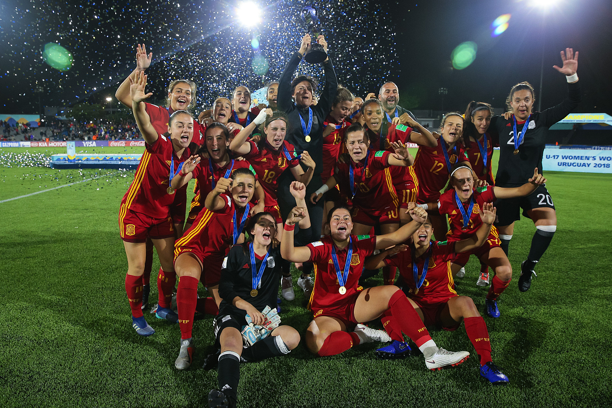 2018年12月1日,乌拉圭,2018 u17女足世界杯决赛,西班牙2-1墨西哥.***_