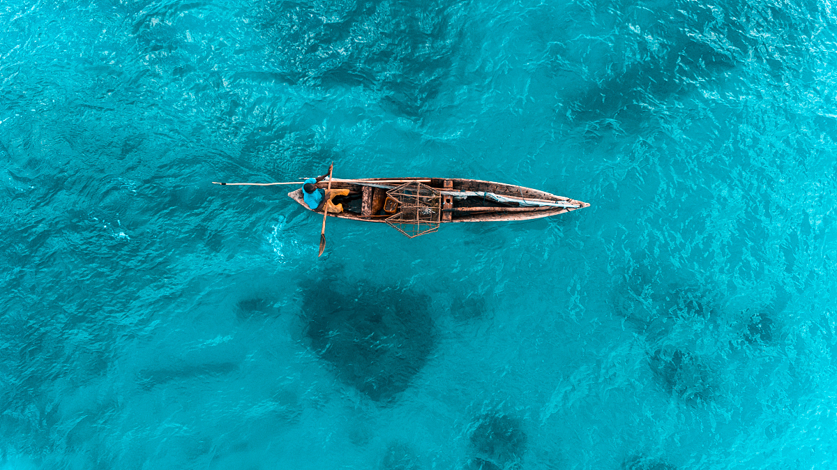 fishing in wooden dhow, zanzibar