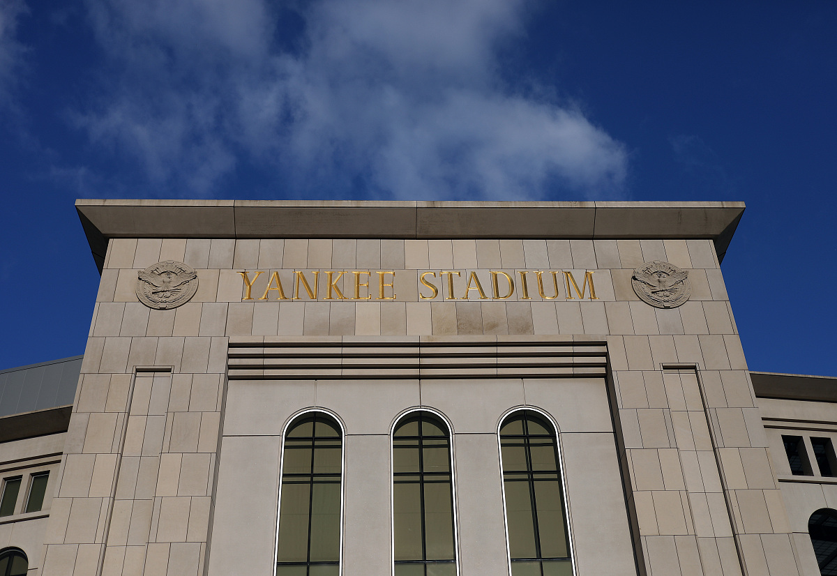 new york, new york - october 03: the facade of yankee stadium is
