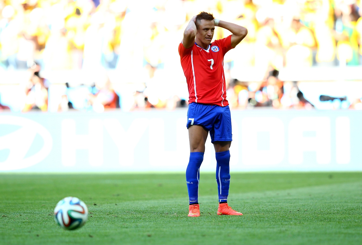 2014年6月28日,巴西米内罗竞技场,2014巴西世界杯1/8决赛,巴西vs智利.