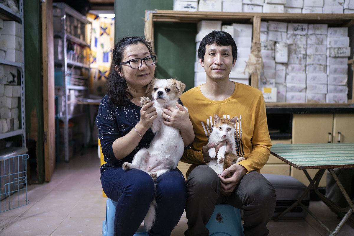 2019年3月22日,广州.从救助第一只流浪猫开始,五年来,路路和老公韩韩