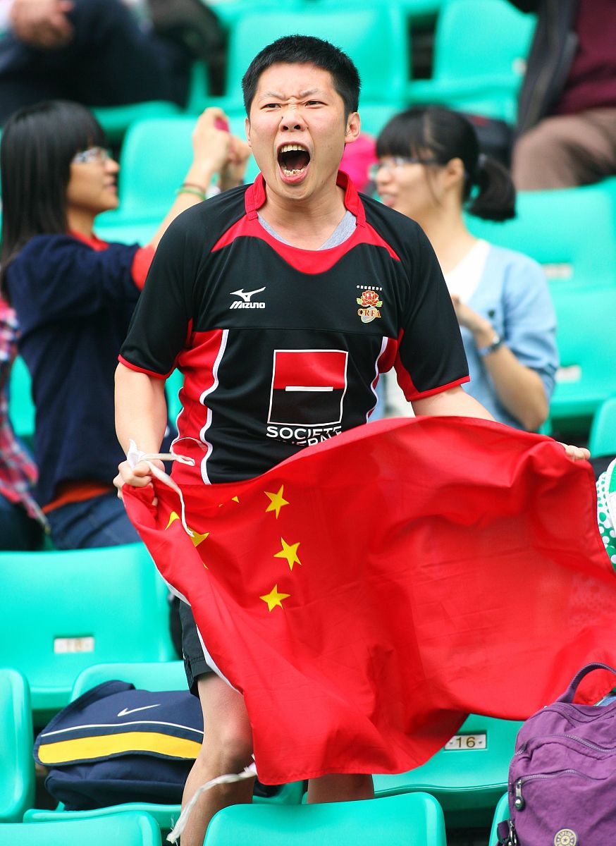 2013年3月31日,广州,2013世界女子七人制橄榄球赛,球迷热情助阵.***_*