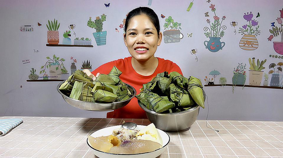 [图]月月妈做水晶蛋黄、水晶紫薯、绿豆猪肉、八宝粽,你喜欢吃哪一种