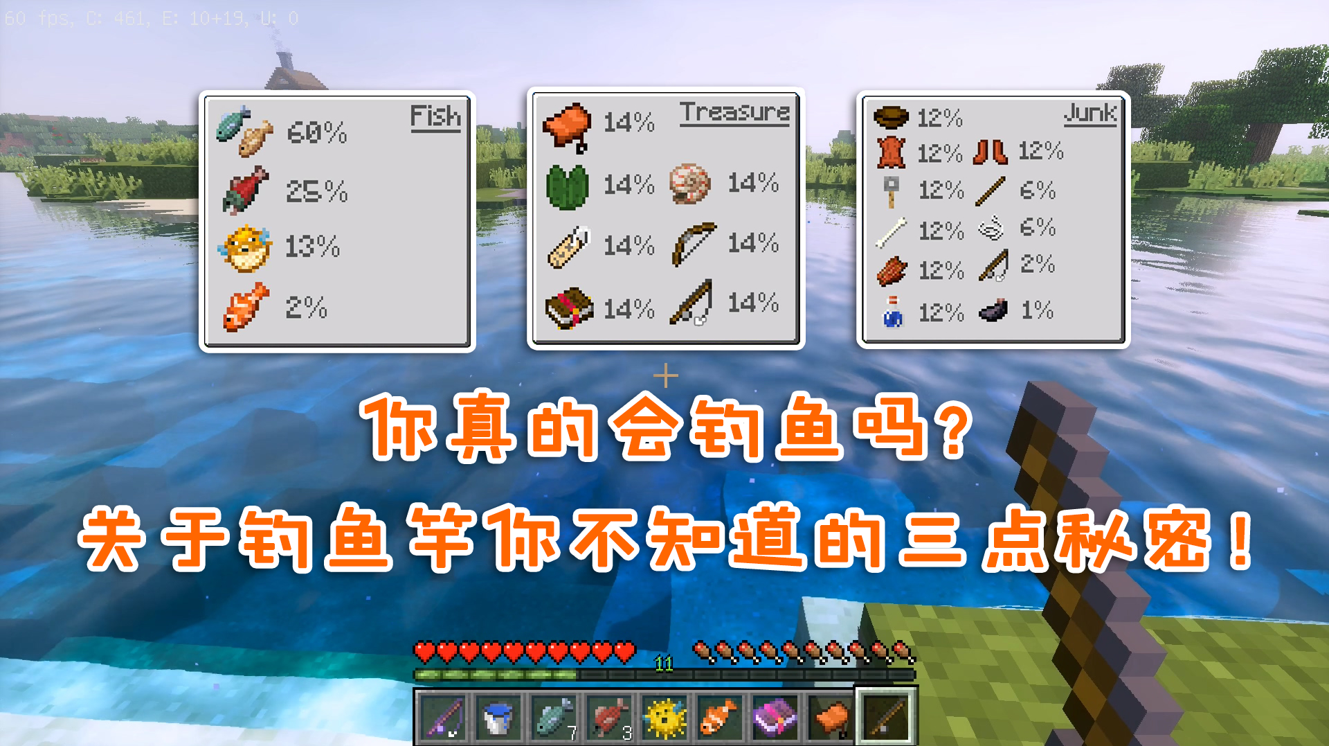 我的世界盘点:你真的会钓鱼吗?关于钓鱼竿你不知道的三点秘密!