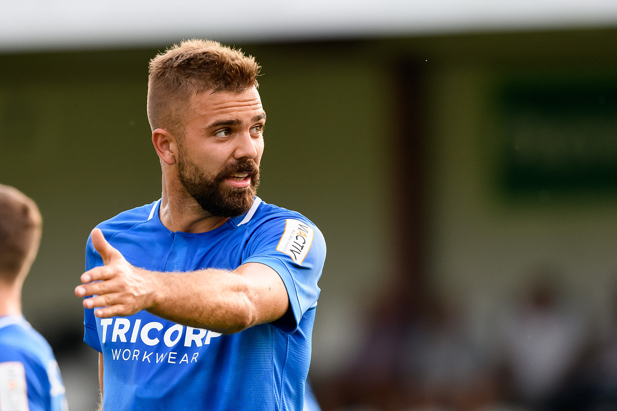 ver<strong>l</strong>, germany - july 25: lukas hinterseer of vfl bochum gestures