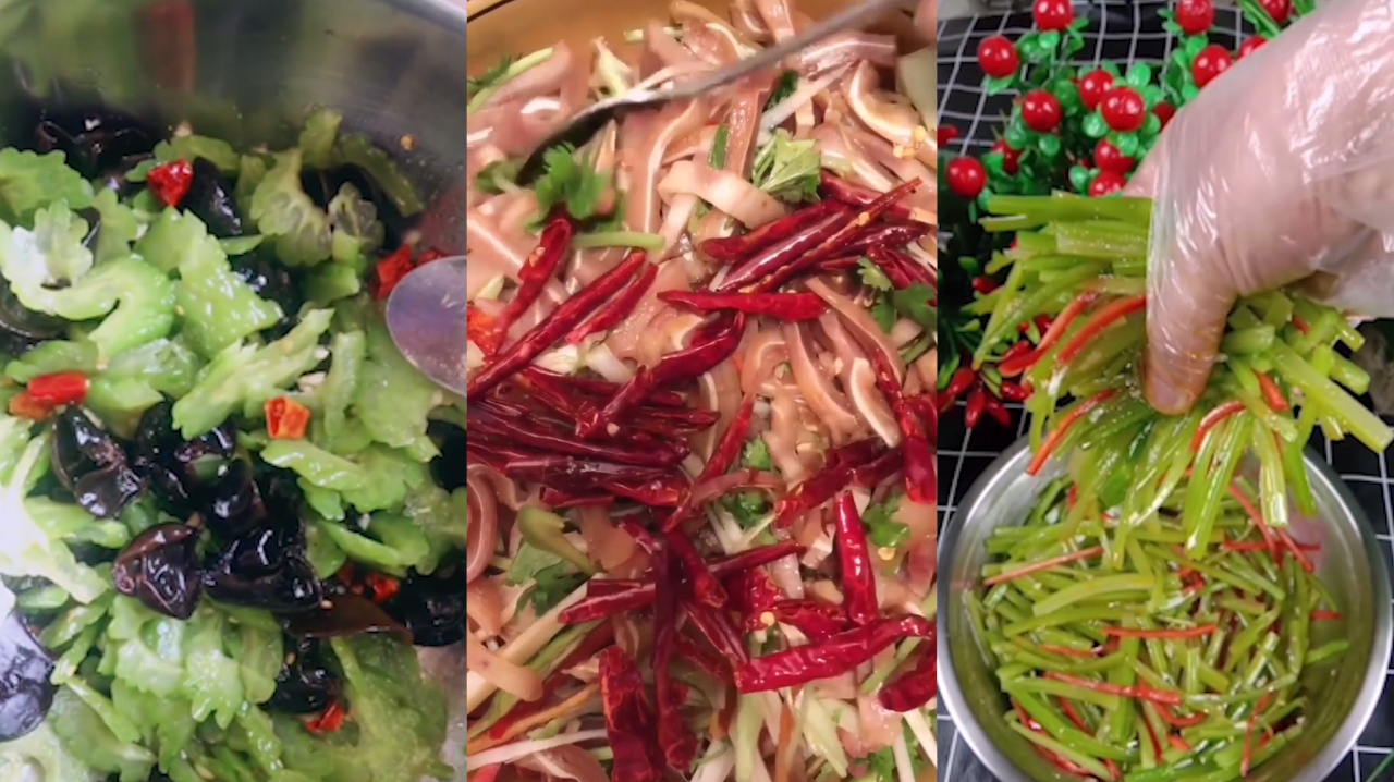 家常凉拌菜系列:凉拌苦瓜、凉拌猪耳、凉拌芹菜丝