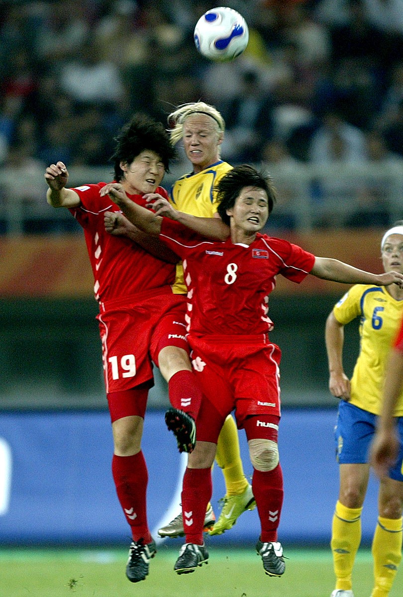 2007年9月18日,天津,女足世界杯b组小组赛,朝鲜国家女子足球队对阵瑞