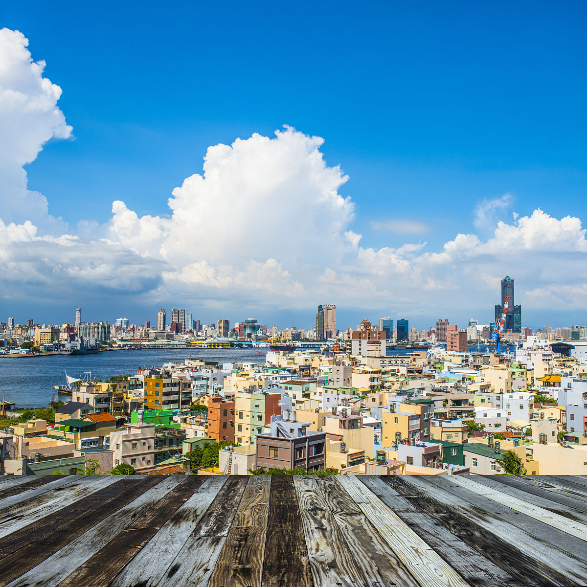 view of the city in kaohsiung - taiwan
