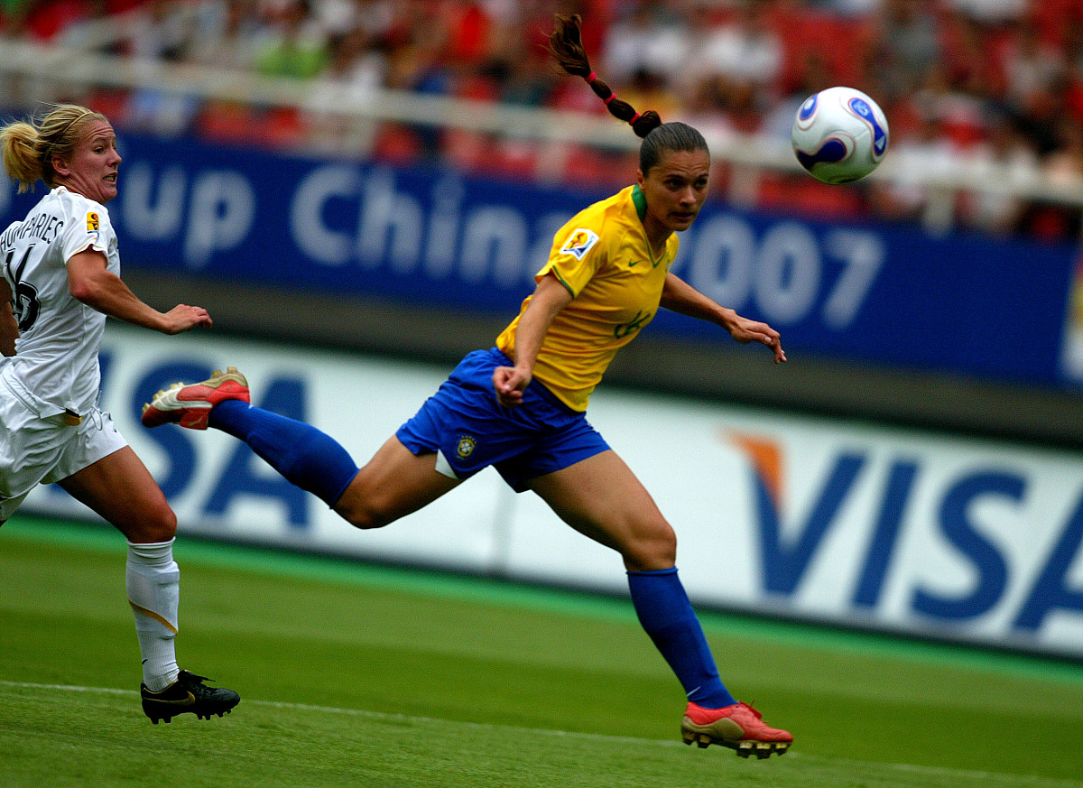 2007年9月12日,中国湖北武汉,2007女足世界杯d组比赛,巴西国家女子足