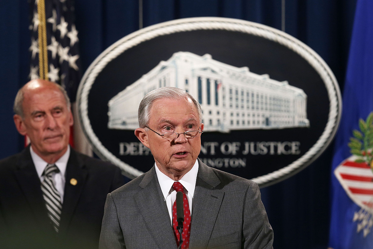 attorney general sessions and justice officials brief press on l