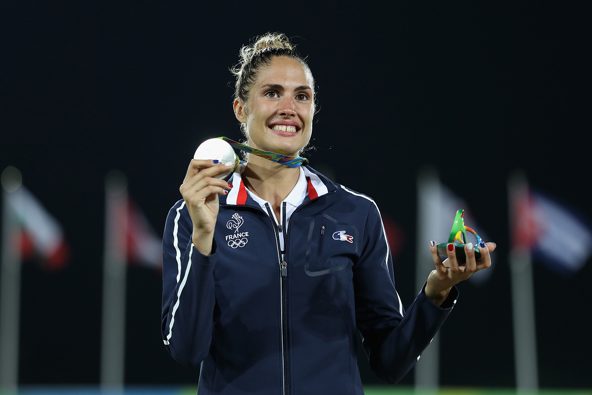 rio de janeiro, brazil - august 19:  silver medalist elodie <strong>c</strong>