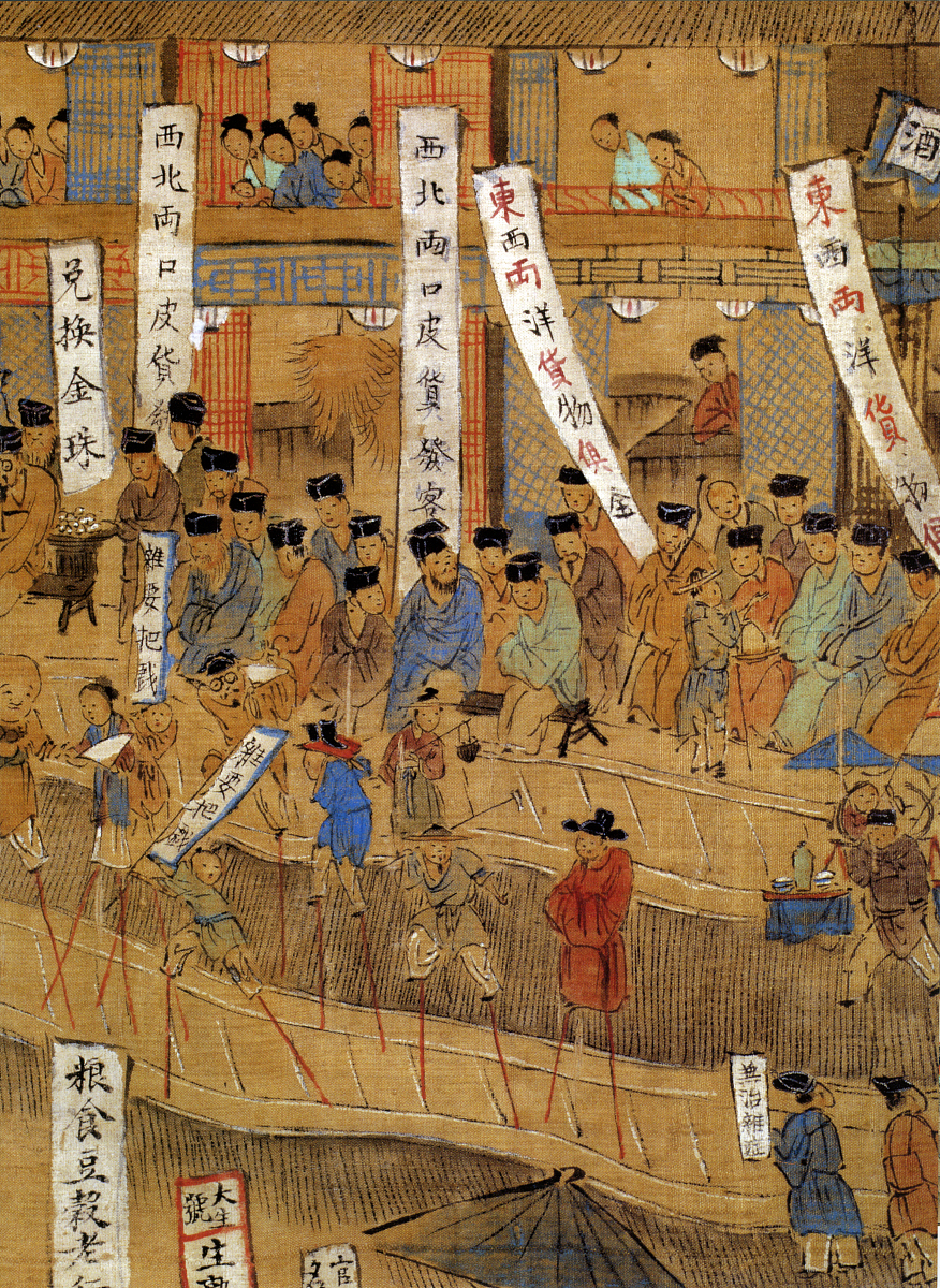 ***_***《南都繁会图》卷(局部),明,全卷纵44厘米,横350厘米,图卷描绘