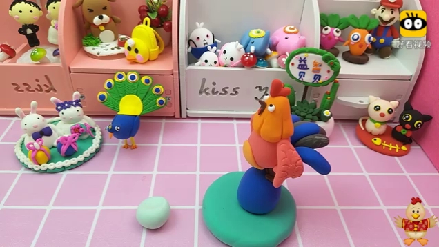 益智贝贝彩泥打鸣的大公鸡亲子手工