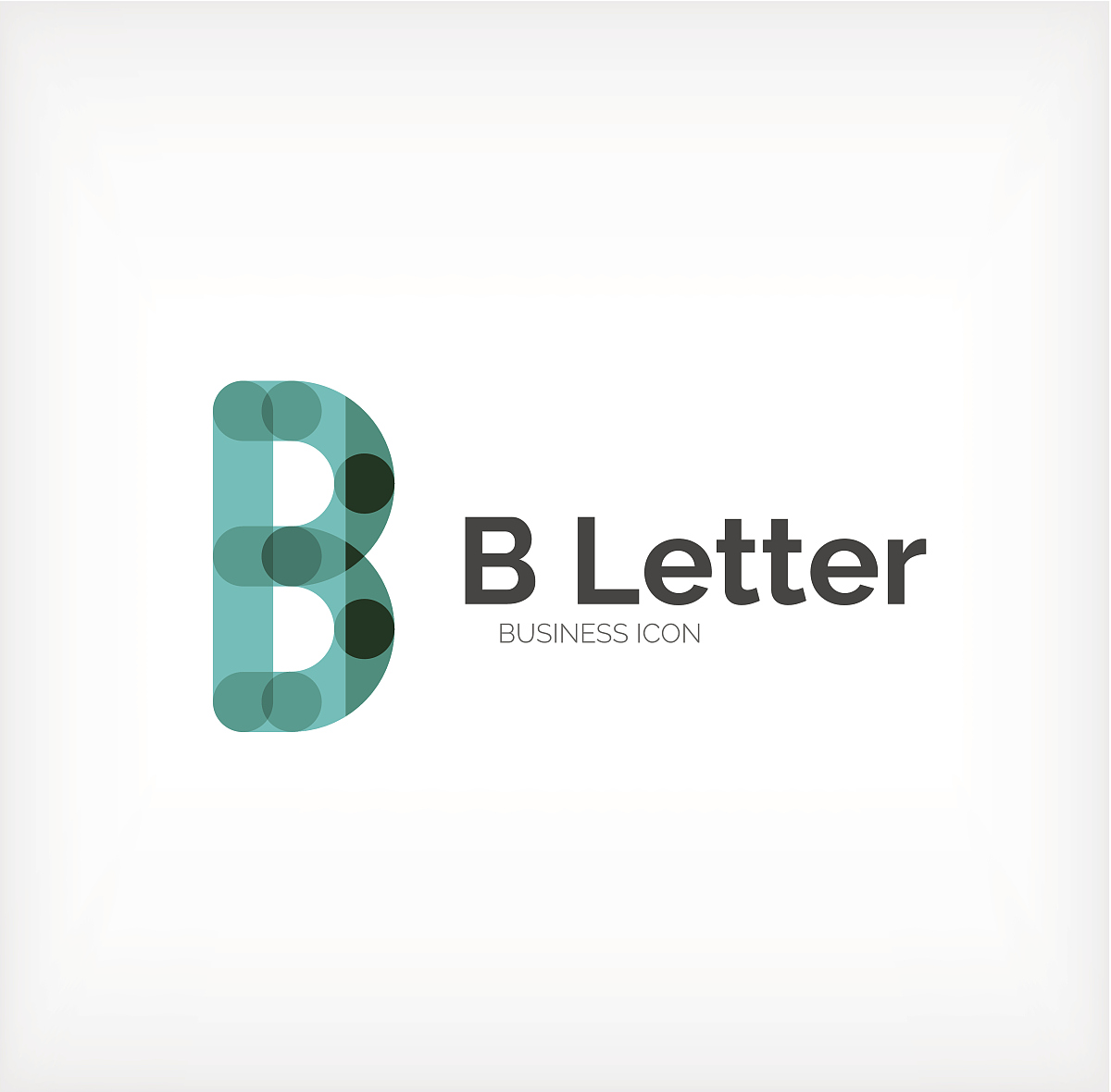 b letter icon, minimal line design
