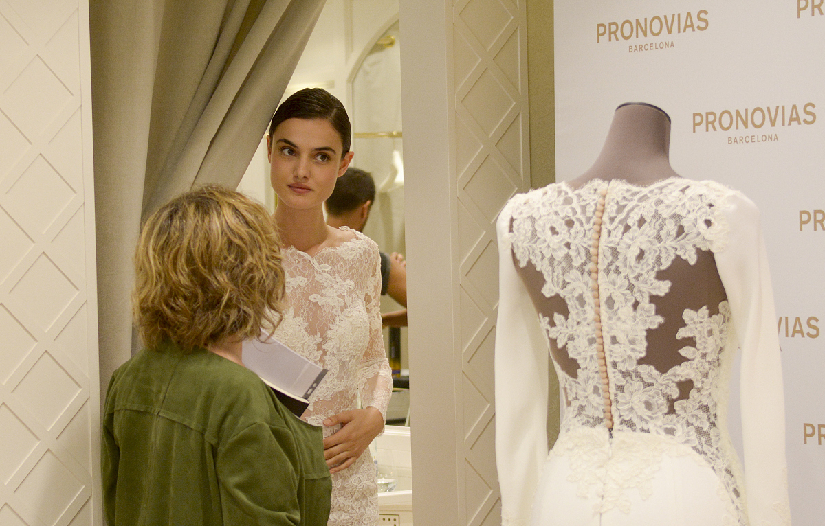 2015年5月4日讯,巴塞罗那,当地时间5月4日,pronovias<strong>工作</strong>室展出收藏