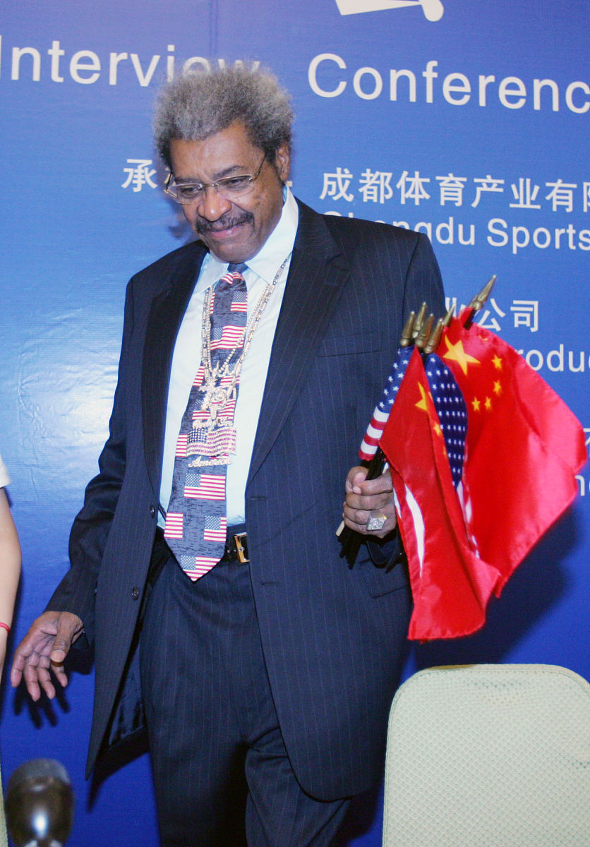 2008年8月13日,中国北京,美国著名拳击推广人唐金到京为即将在成都举