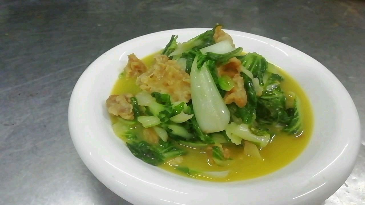 大青菜和此菜搭配,下酒又下饭,酒店总厨亲自分享步骤,简单易懂