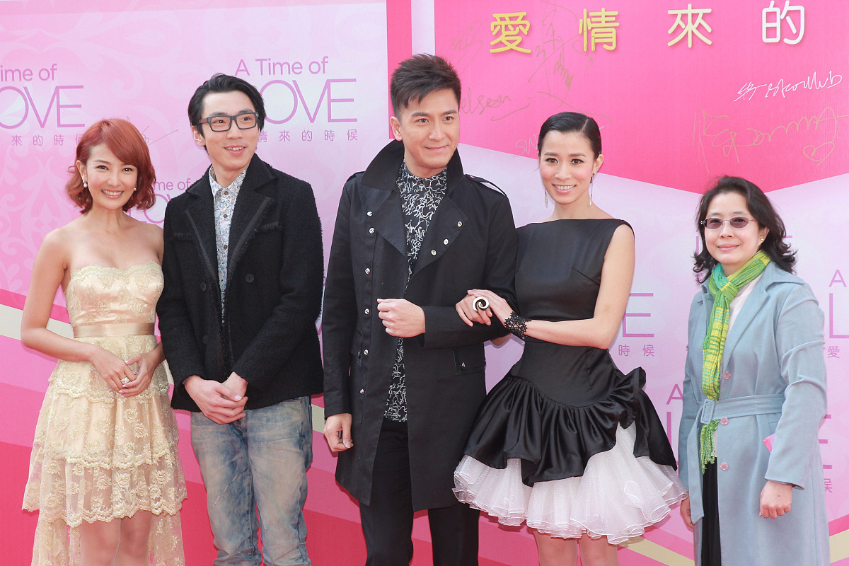2014年1月22日,香港,跨国爱情音乐电影《爱情来的时候》举行首映礼.**