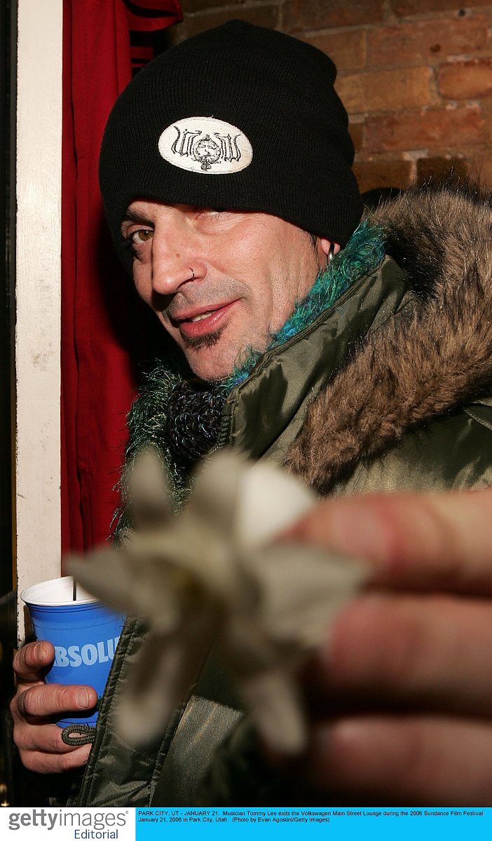park city, ut - january 21:  musician tommy lee exits the volksw