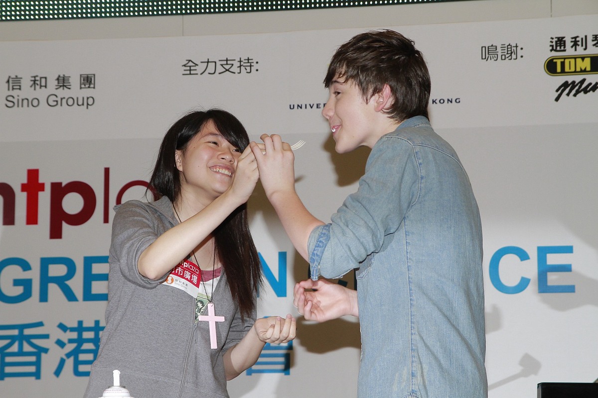 2012年4月29日,香港,美国天才神童格雷森(greyson chance)香港首次见