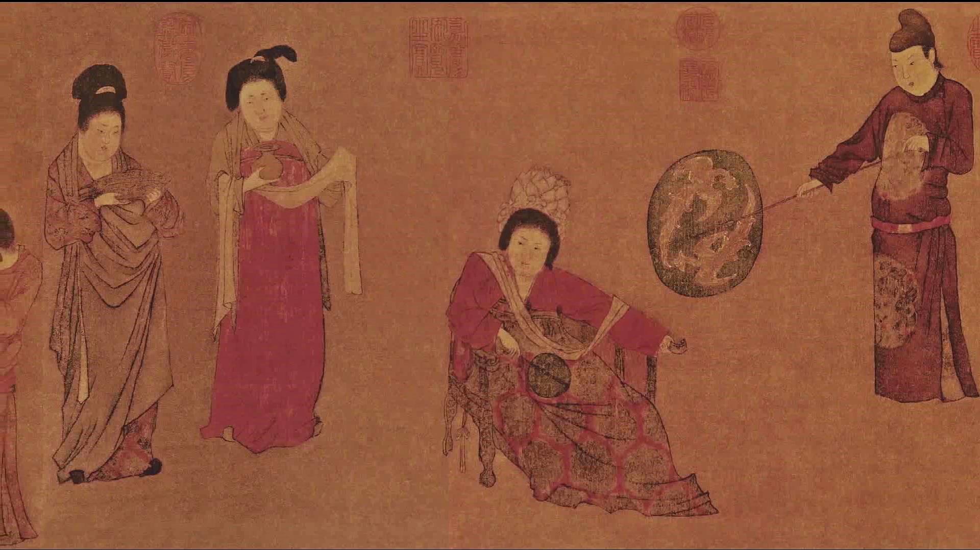 [图]中国十大传世名画之《唐宫仕女图》唐 周昉《挥扇仕女》