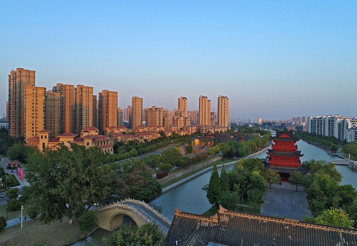 ***_***2017年5月17日,航拍江苏省淮安市晴空下的清江浦景区.