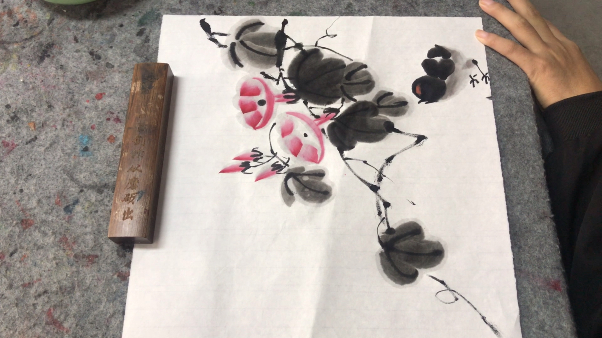 国画教程:牵牛花示范,简单易学一看就会