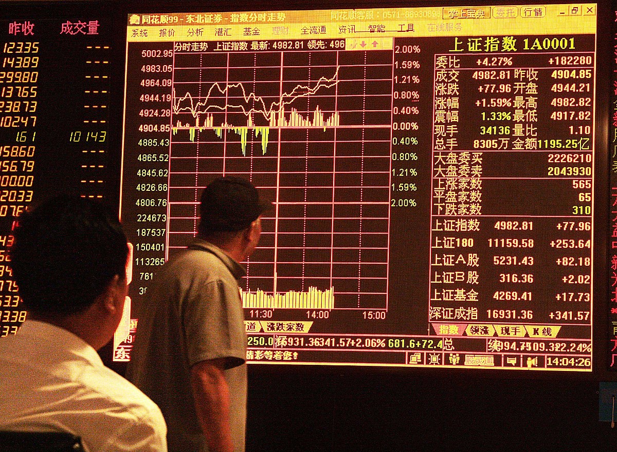 2007年8月21日,长春市一股票大厅内股民们关注着股指变化.  +++_+++股