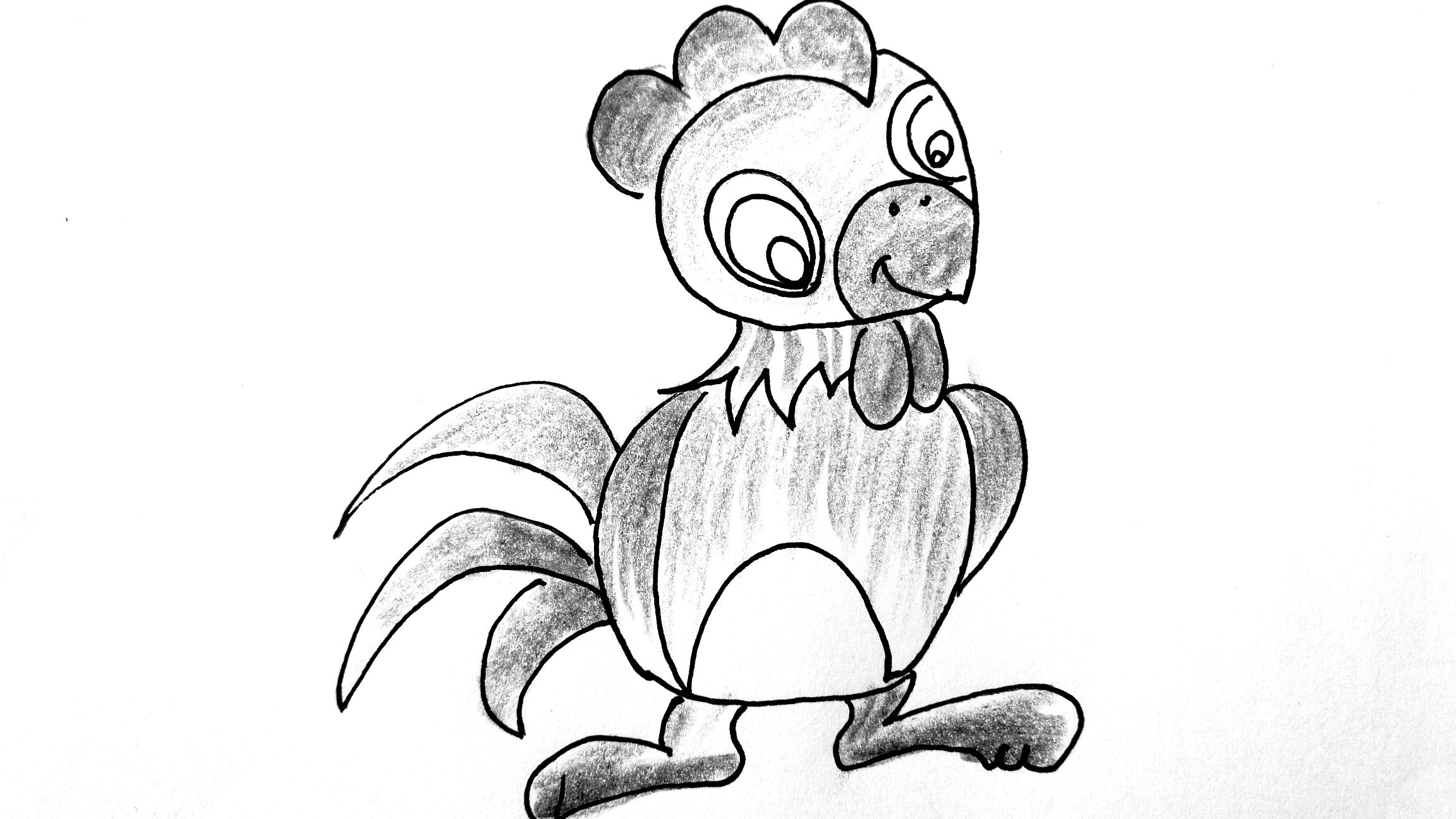 骄傲的大公鸡,一起画起来吧