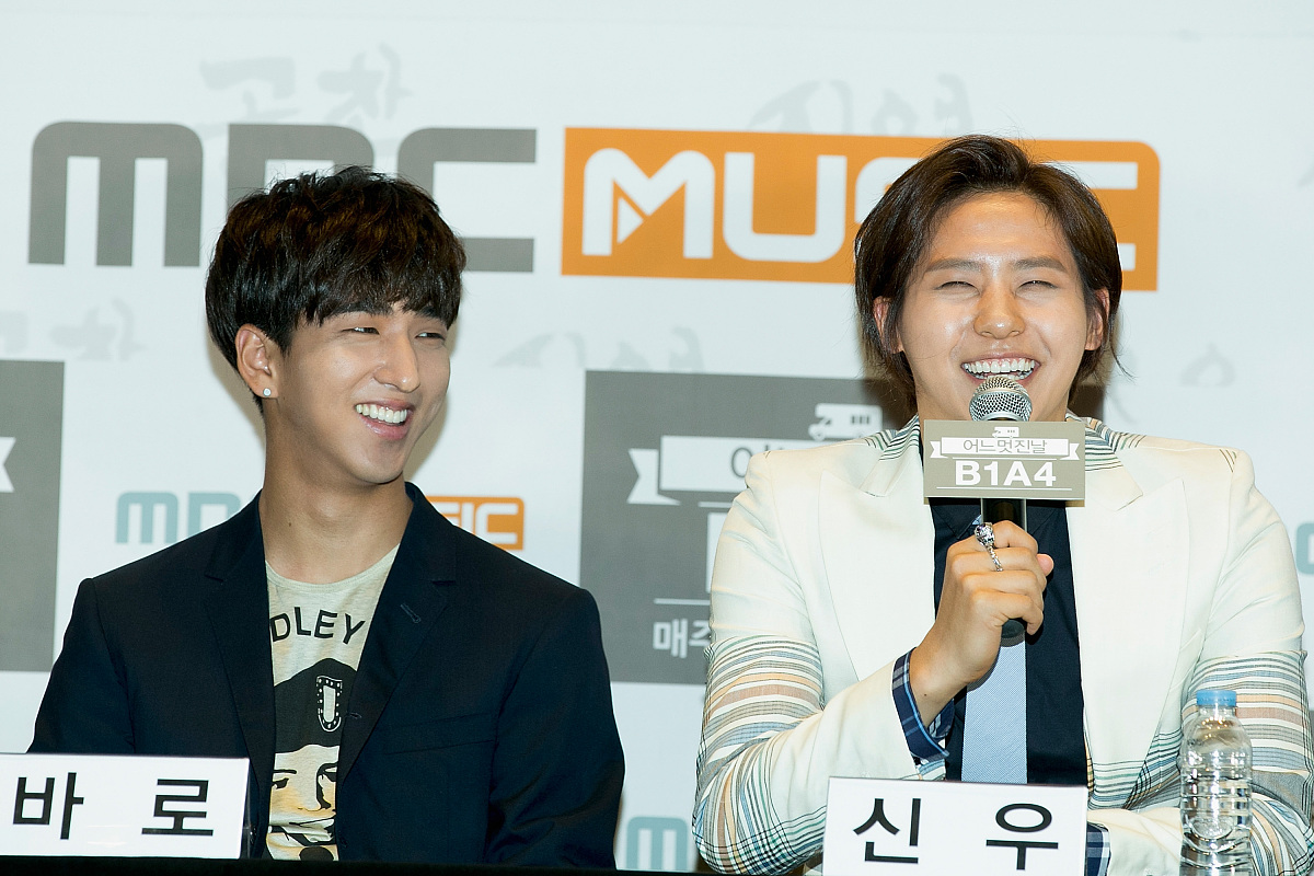 2014年7月16日下午,首尔,,韩国mbc music频道《b1a4的美好一天》节目