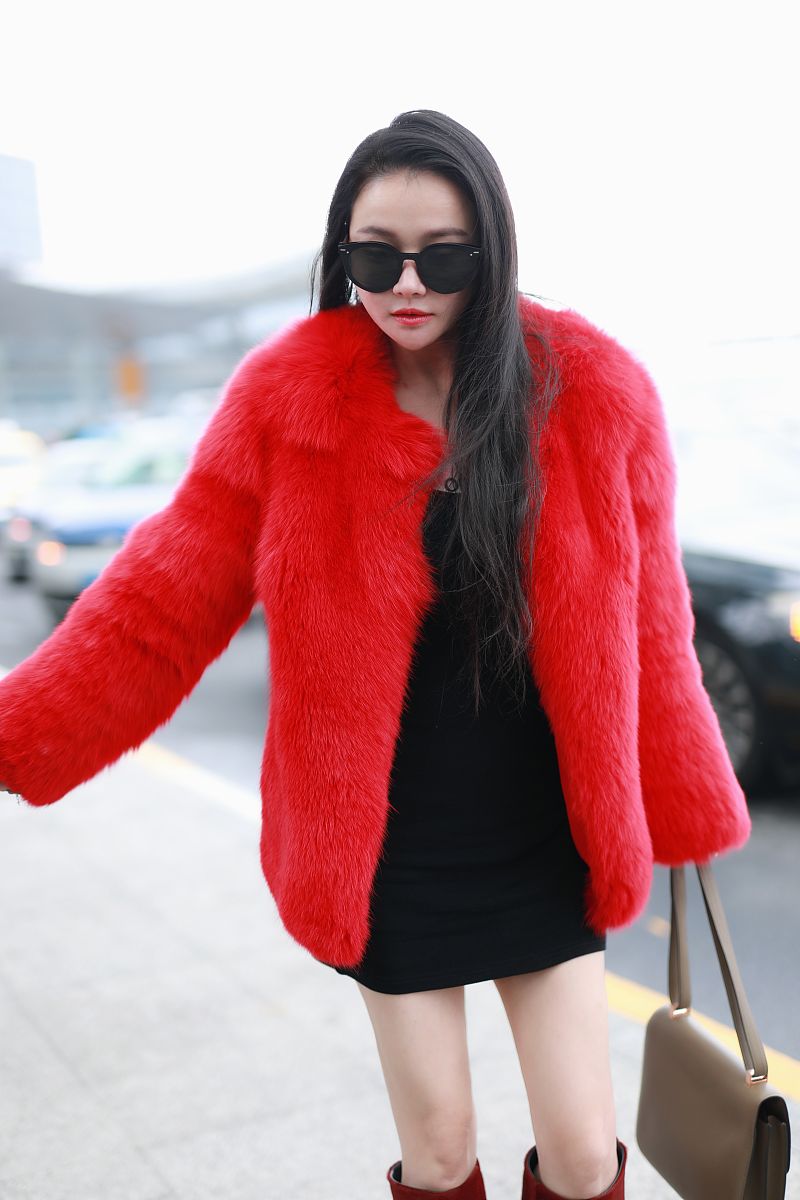 时尚舒适！女士保暖仿皮草开衫外套评论