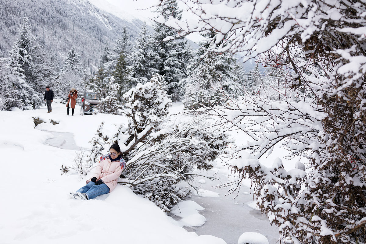 2018年2月20日,西藏林芝巴松措景区,巴松措景区里面的新措是一个很少