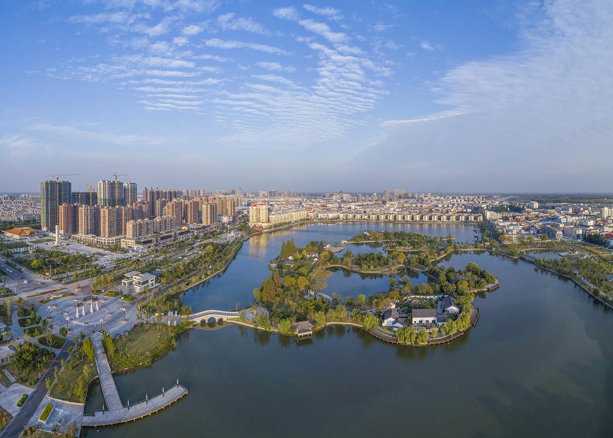 ***_***2017年10月23日,江苏淮安,航拍涟水五岛湖公园.