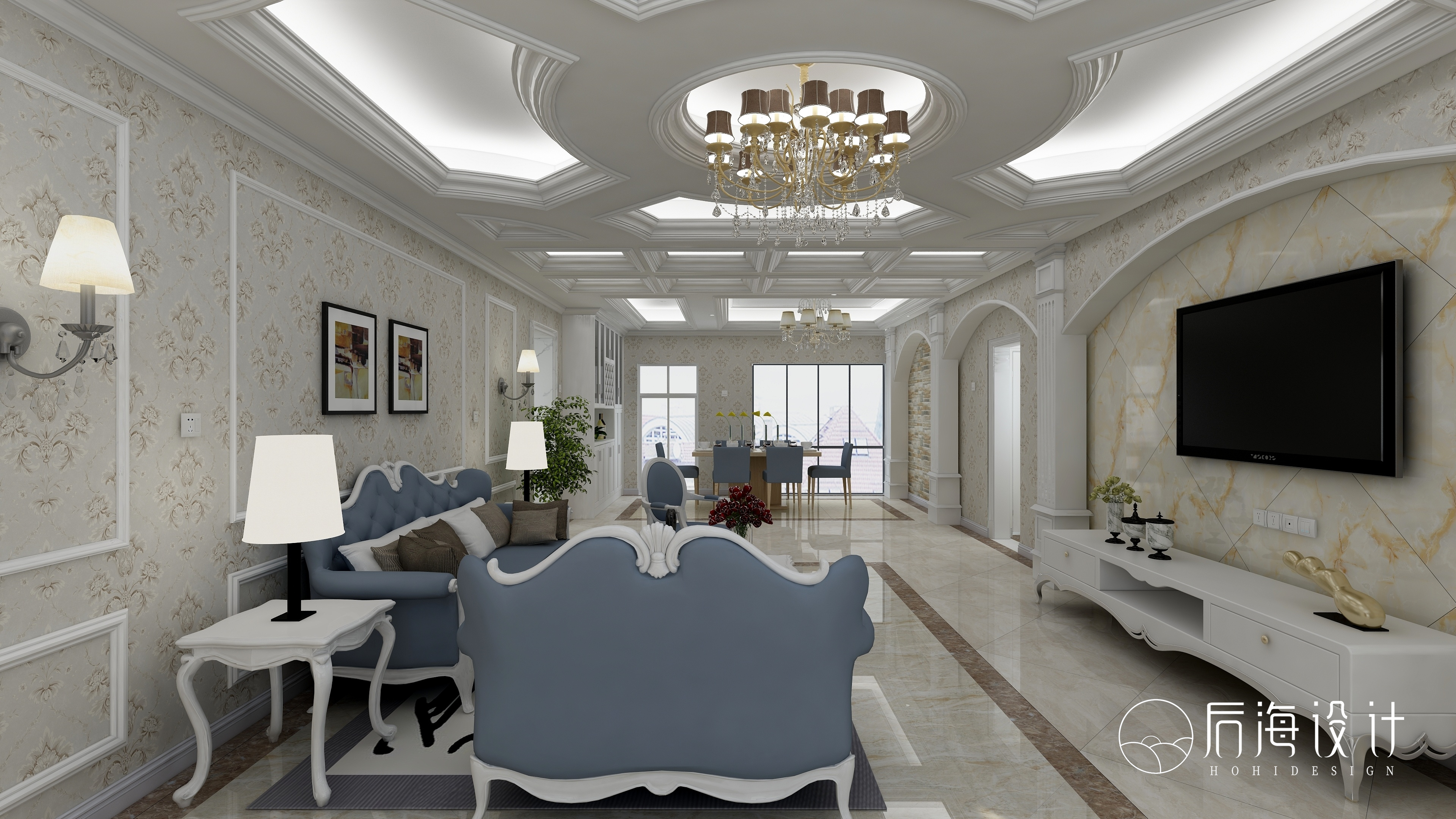 集成墙面全屋整装效果图