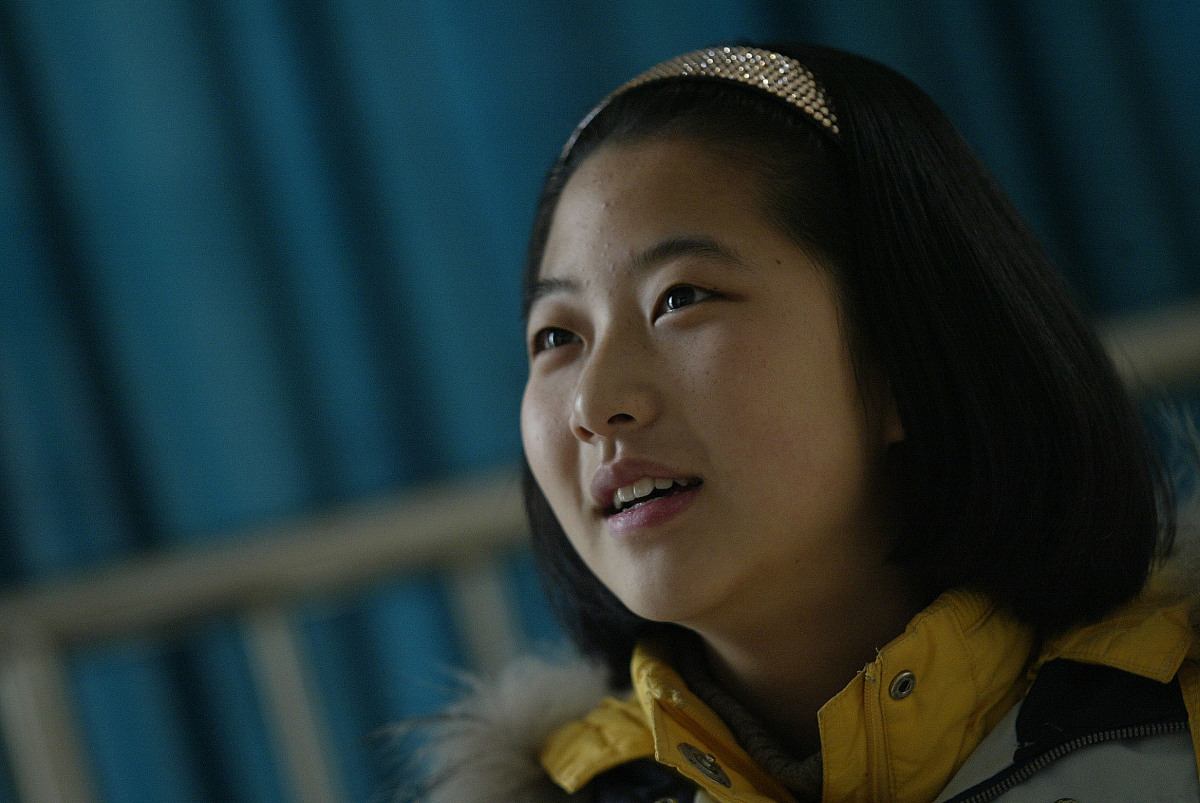 2011年2月26日讯,南京,15岁女生陈乾奕辞演张艺谋影片《金陵十三钗》.