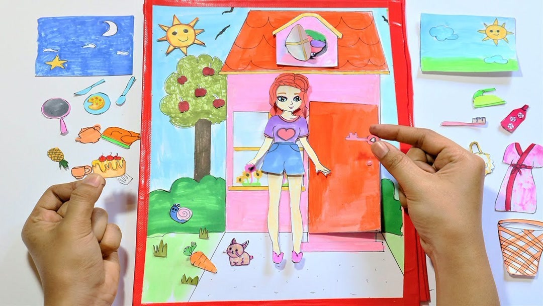 创意剪纸手工:为公主制作一个漂亮的花园房,你喜欢吗?