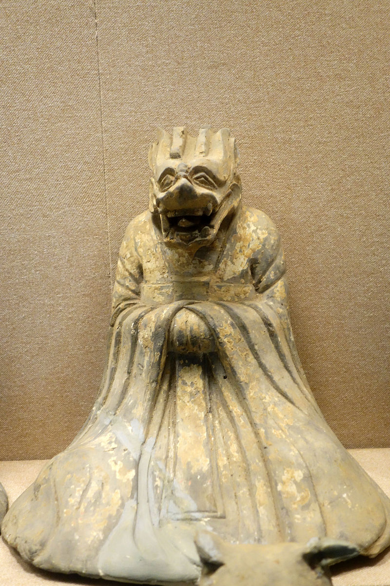 2015年10月13日,十二生肖(龙)灰陶俑,隋代,武汉武昌区岳家嘴出土,武汉